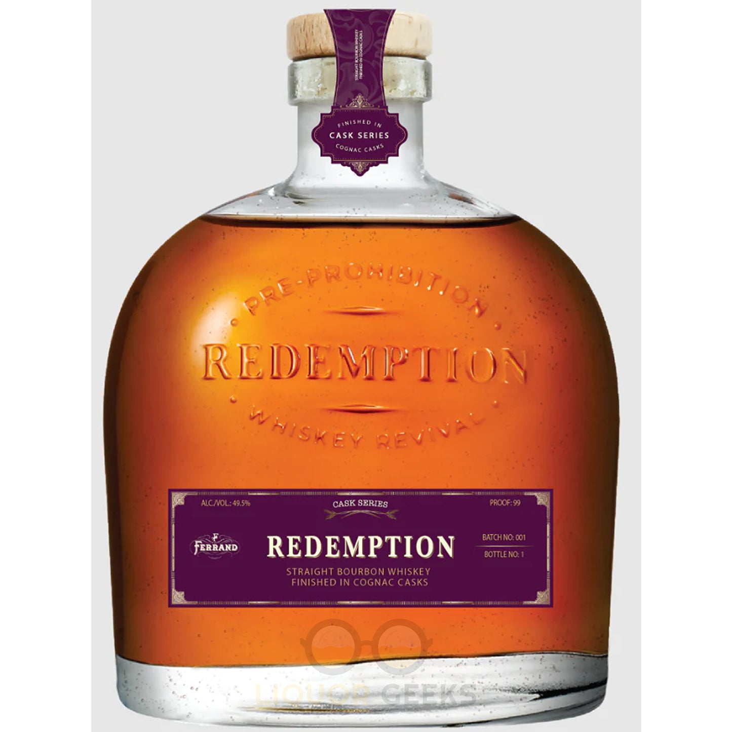 Redemption Straight Bourbon Finished In Cognac Casks Cask Series Batch No 99 Proof - Liquor Geeks