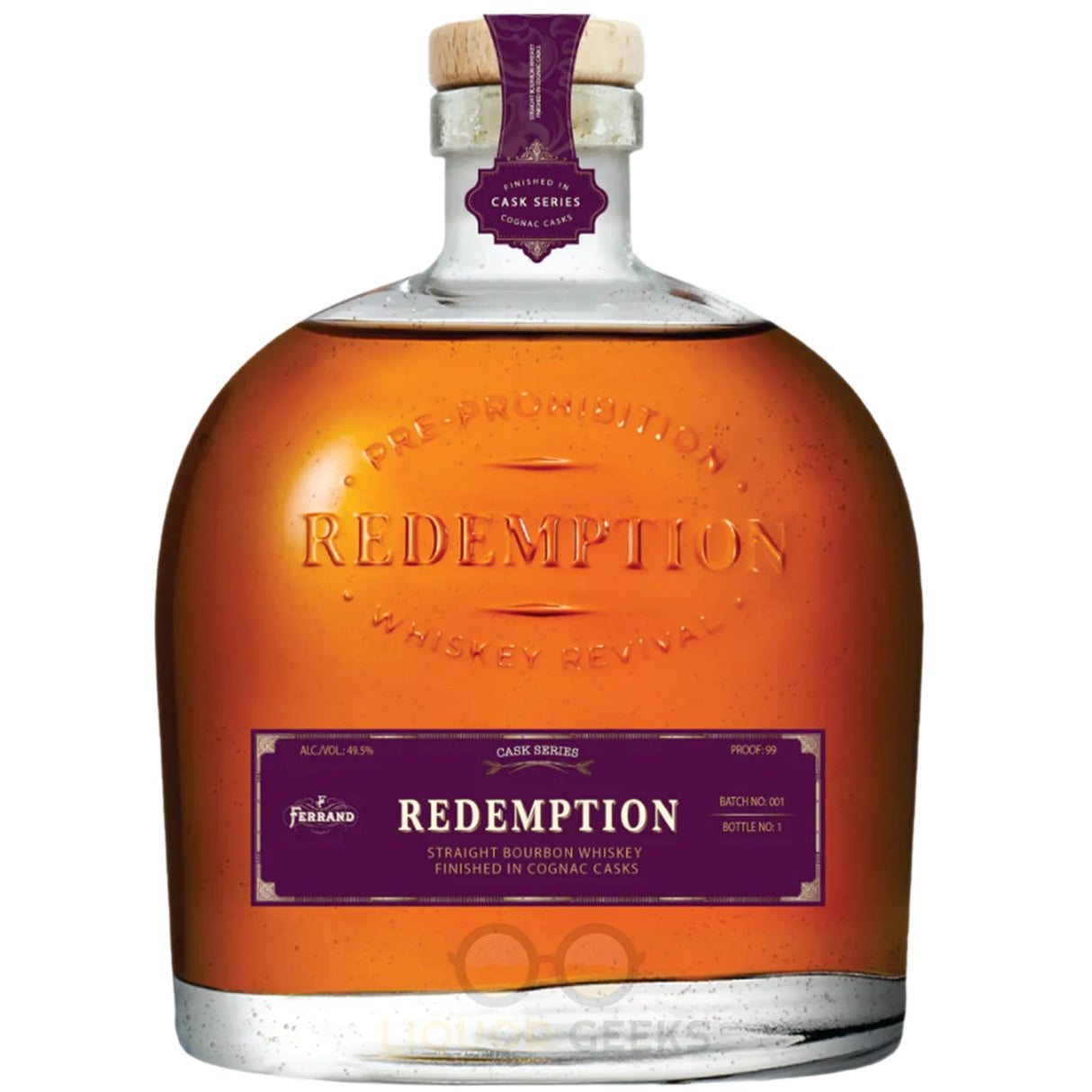 Redemption Straight Bourbon Finished In Cognac Casks Cask Series Batch No 99 Proof - Liquor Geeks