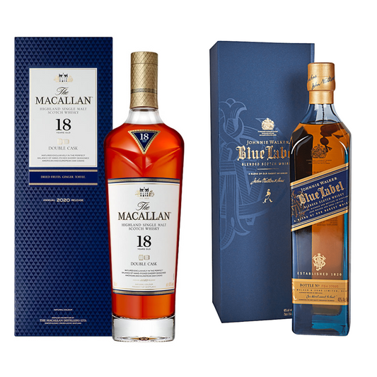 The Macallan 18 & Blue Label Combo - Liquor Geeks